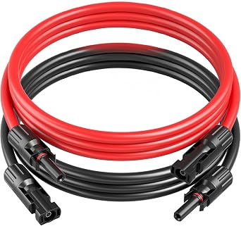 2PCS 10FT 10AWG Solar Extension Cable with Female and Male Connector,mc4 Connector Adaptor Kit for Home, Ship and RV Solar Panels,Waterproof Solar ExtensionCable Kit