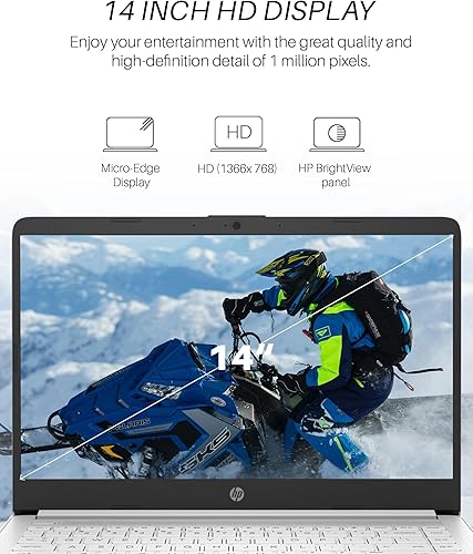 Miniatura 2 de HP Laptop ultraligera de 14 pulgadas para estudiantes y empresas - Procesador Intel Quad-Core, 4 GB de RAM, 64 GB eMMC, Office 365 de 1 año, batería