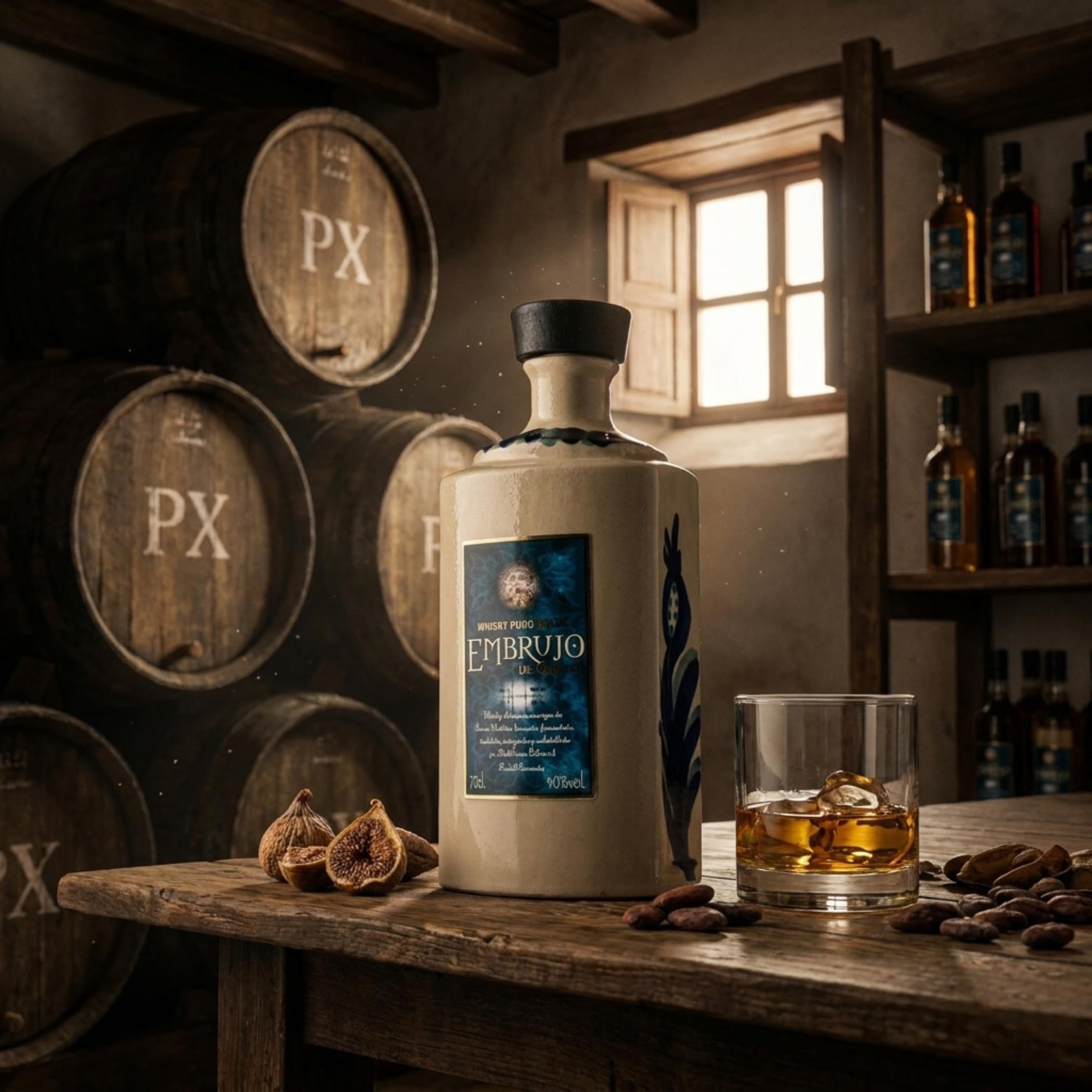 Whisky single malt 8 años Pedro Ximénez caneco cerámica para regalo