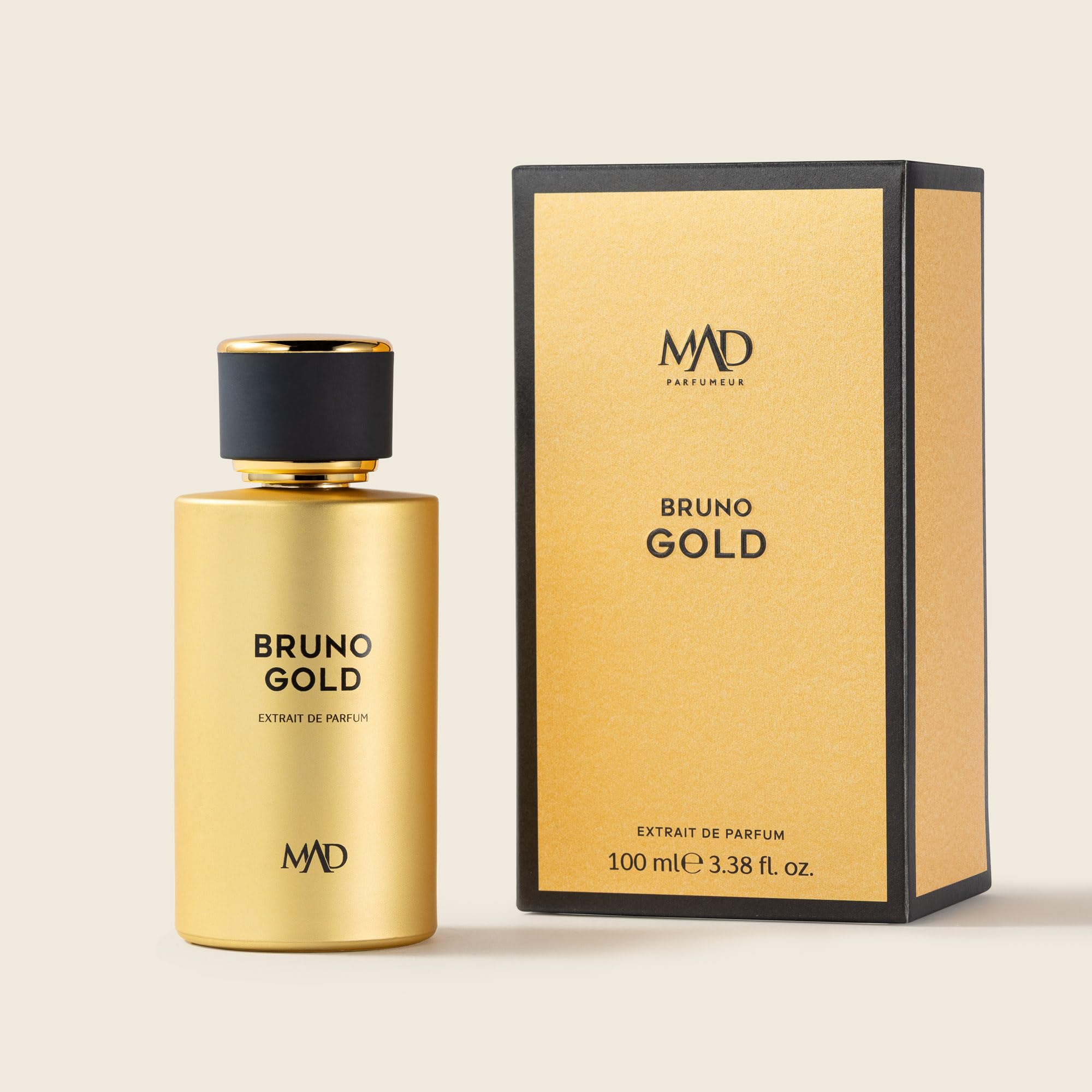 MAD Bruno Gold Unisex Extrait de Parfum 100 ml – Apfel,Pfirsich&Sandelholz | Chypre & Fruchtig
