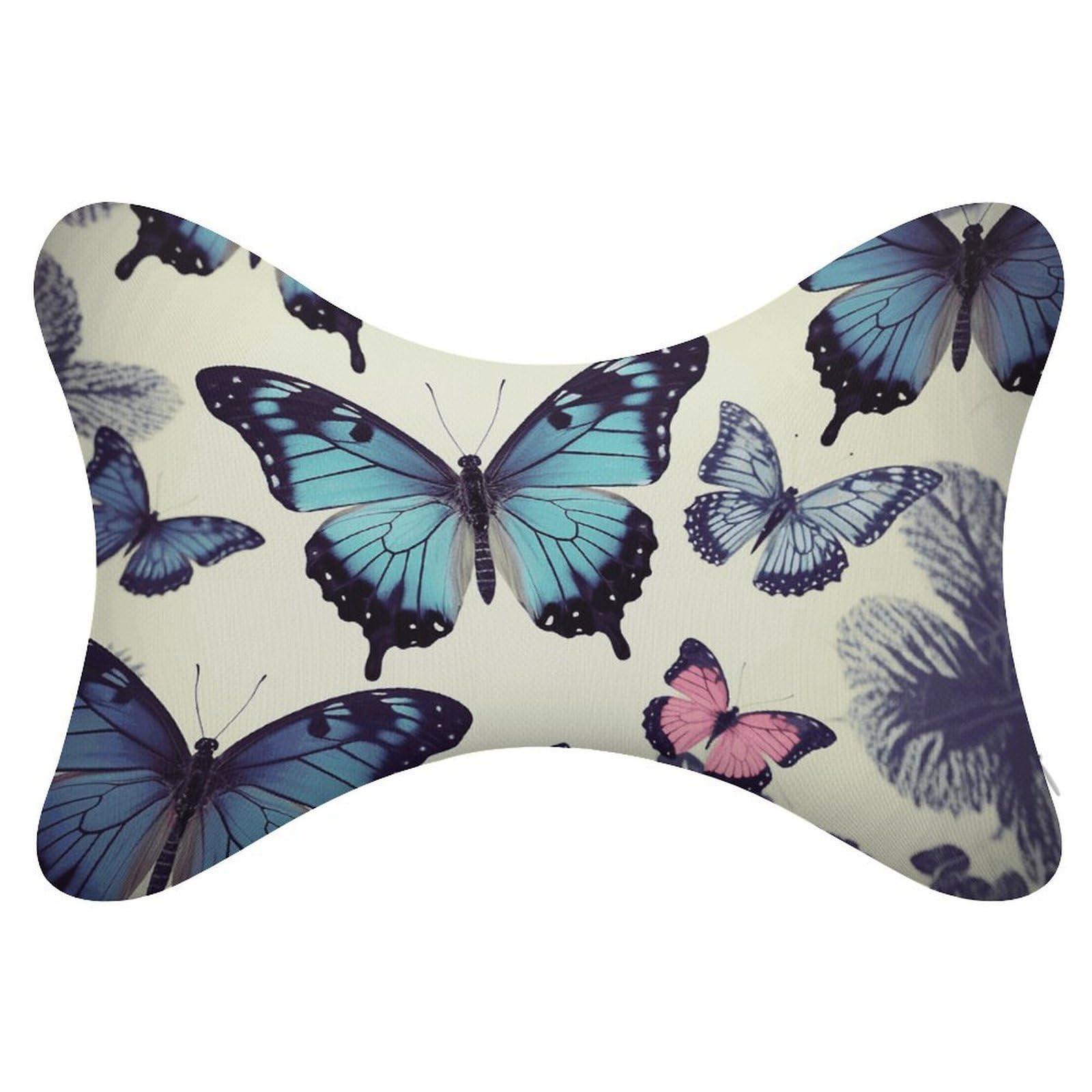 FekiLoot Beautiful Butterfly Car Headrest Set of 2,Softness Memory Foam Car Neck Pillow with Breathable Removable Cover Car Neck Support Pillow Ergonomic for Driving, Office