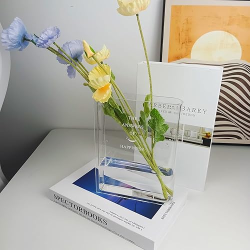 Miniatura 3 de Florero de libro para decoración estética de habitación, florero acrílico único para el hogar, dormitorio, oficina, apartamento, escritorio, jarrón