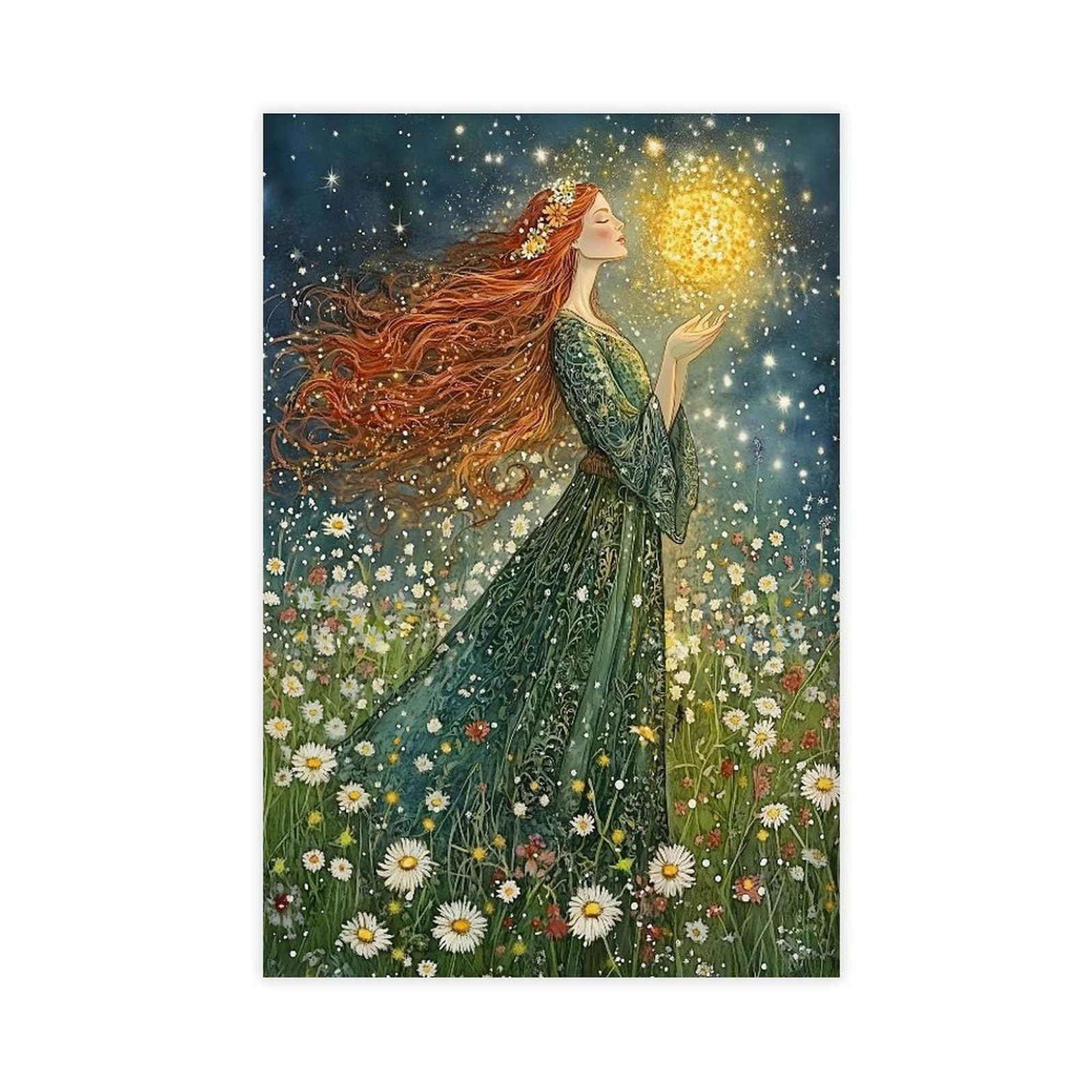 JBGQGAG Brigid Celtic Goddess Canvas Poster Bedroom Decor Landscape Office Room Decor Gift 08x12inch(20x30cm)