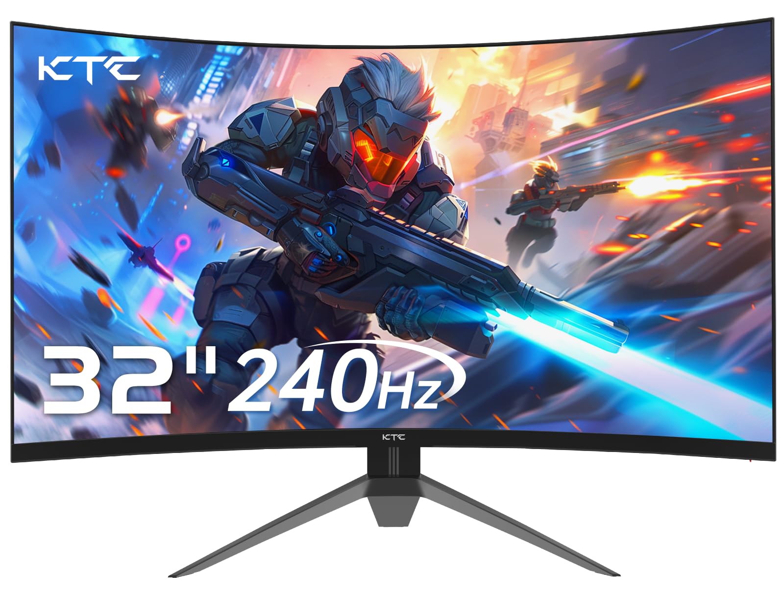 KTC Monitor Gaming 32 Pulgadas FHD Curvo Monitor, 240Hz, 1ms, 1920x1080, Freesync & G-sync, HVA 1500R Sin Marco, 125% sRGB, Pantalla de reducción de luz Azul, VESA DP1.4/HDMI 2.0 240Hz USB2.0, H32S17F