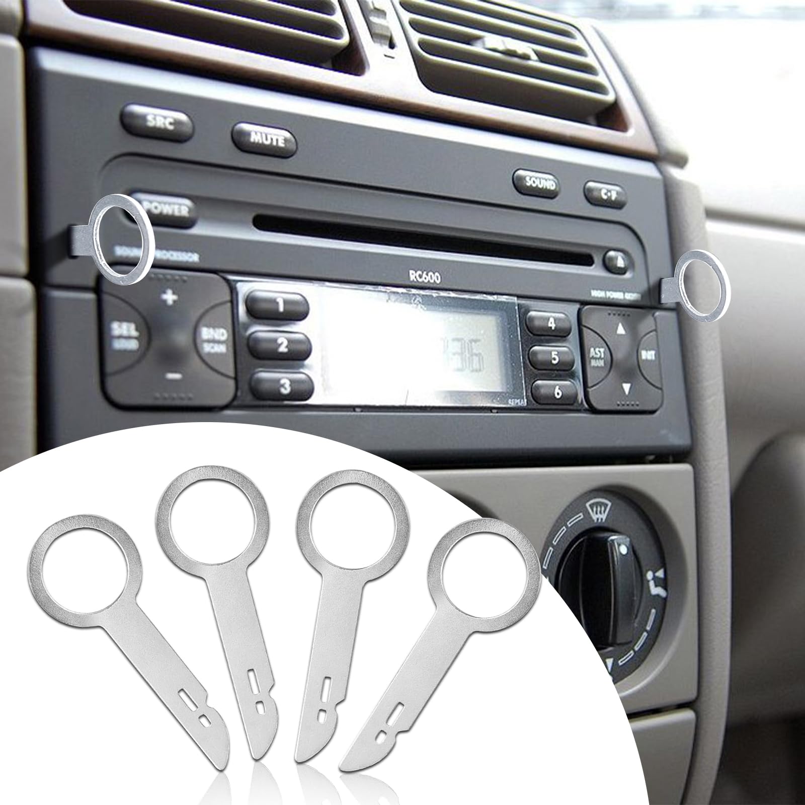 2-Pack Radio Removal Tool Keys For Audi, Mercedes, VW, Ford Car Stereos - Universal Stereo Removal Kit