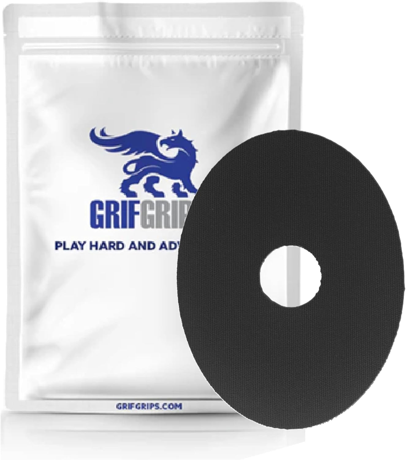 GrifGrips Oval CGM Covers Overpatches - Adhesive Patches Sensor Cover Sports Grip Tape for CGM Devices - with Internal Cut Design Patch - Pack of 25 (Medtronic Enlite/Guardian)