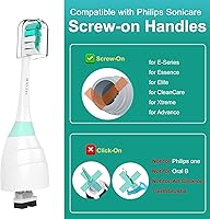 Vista 2 de Replacement Toothbrush Heads for Philips Sonicare E Series, Essence, Xtreme, Elite, Advance and CleanCare, Brush Heads for Sonic Care Screw-on