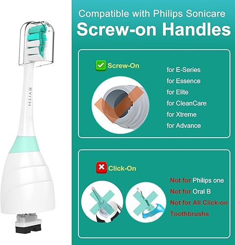 Miniatura 2 de Replacement Toothbrush Heads for Philips Sonicare E Series, Essence, Xtreme, Elite, Advance and CleanCare, Brush Heads for Sonic Care Screw-on
