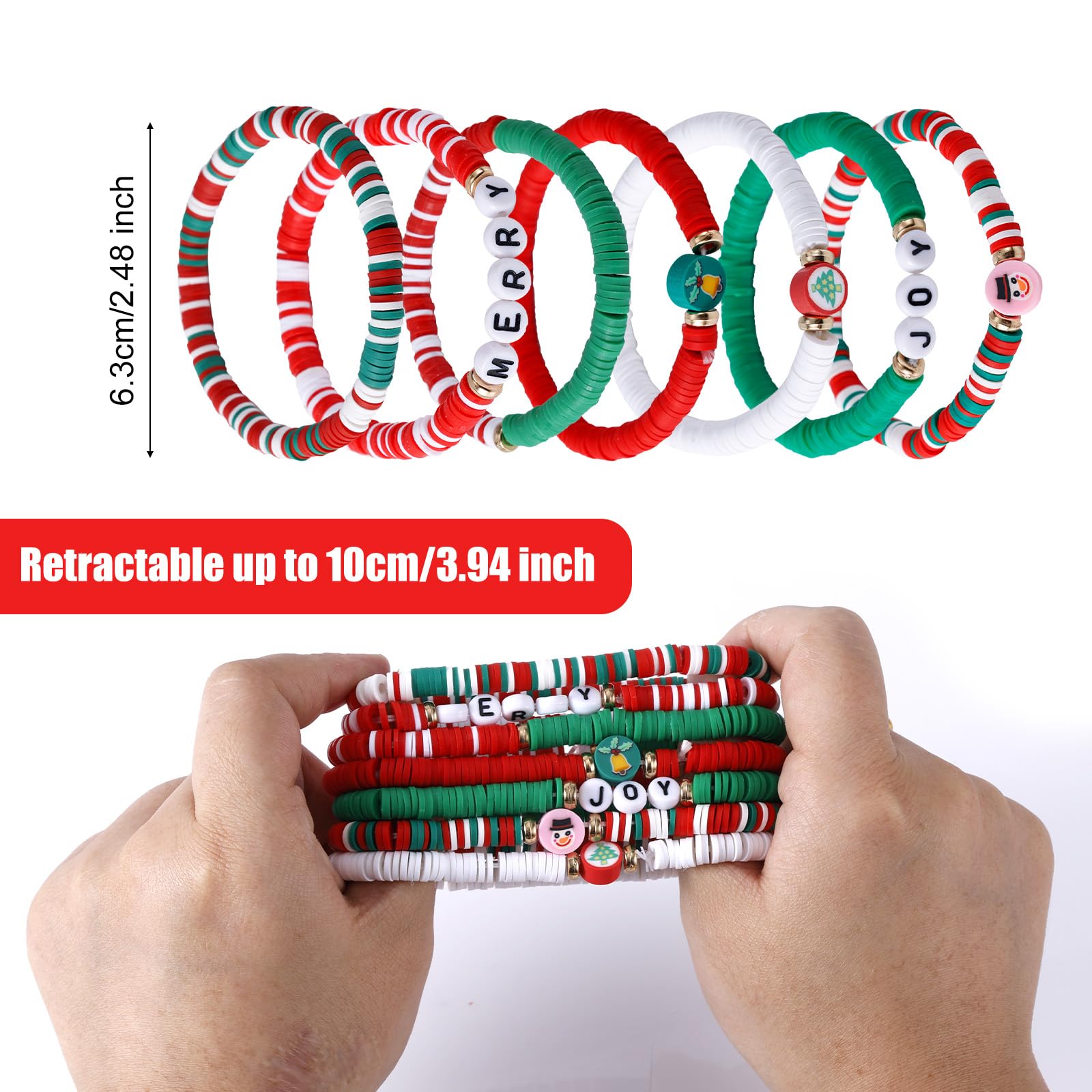 Mikovivi 7pcs Xmas Stackable Bracelets - Image 2