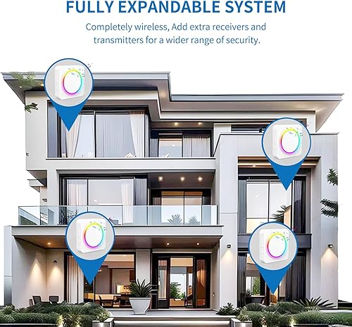 Miniatura 8 de Timbre inalámbrico con sensor de movimiento, alarma con detector de movimiento para interiores, timbre de puerta para negocios, tiendaentrada de