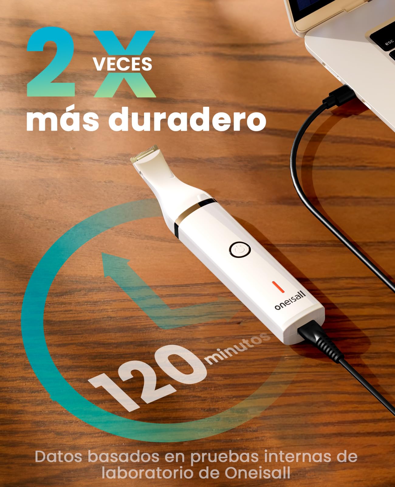 oneisall Cortapelos para perros bajo nivel de ruido para recortar el pelo de perro alrededor de las patas, los ojos, las orejas, la cara y el rump (Blanco)