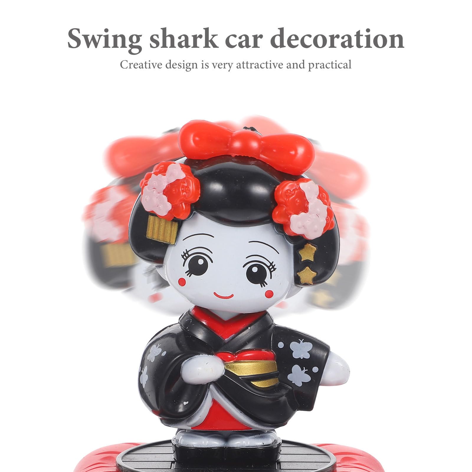 Abaodam Ornement Créatif Décoration Intérieure de Voiture en Plastique Figurine Solaire Kimono Noire à Tête Tremblante pour Tableau de Bord Abaodam Ornement Créatif Décoration Intérieure de Voiture en Plastique Figurine Solaire Kimono Noire à Tête Tremblante pour Tableau de Bord