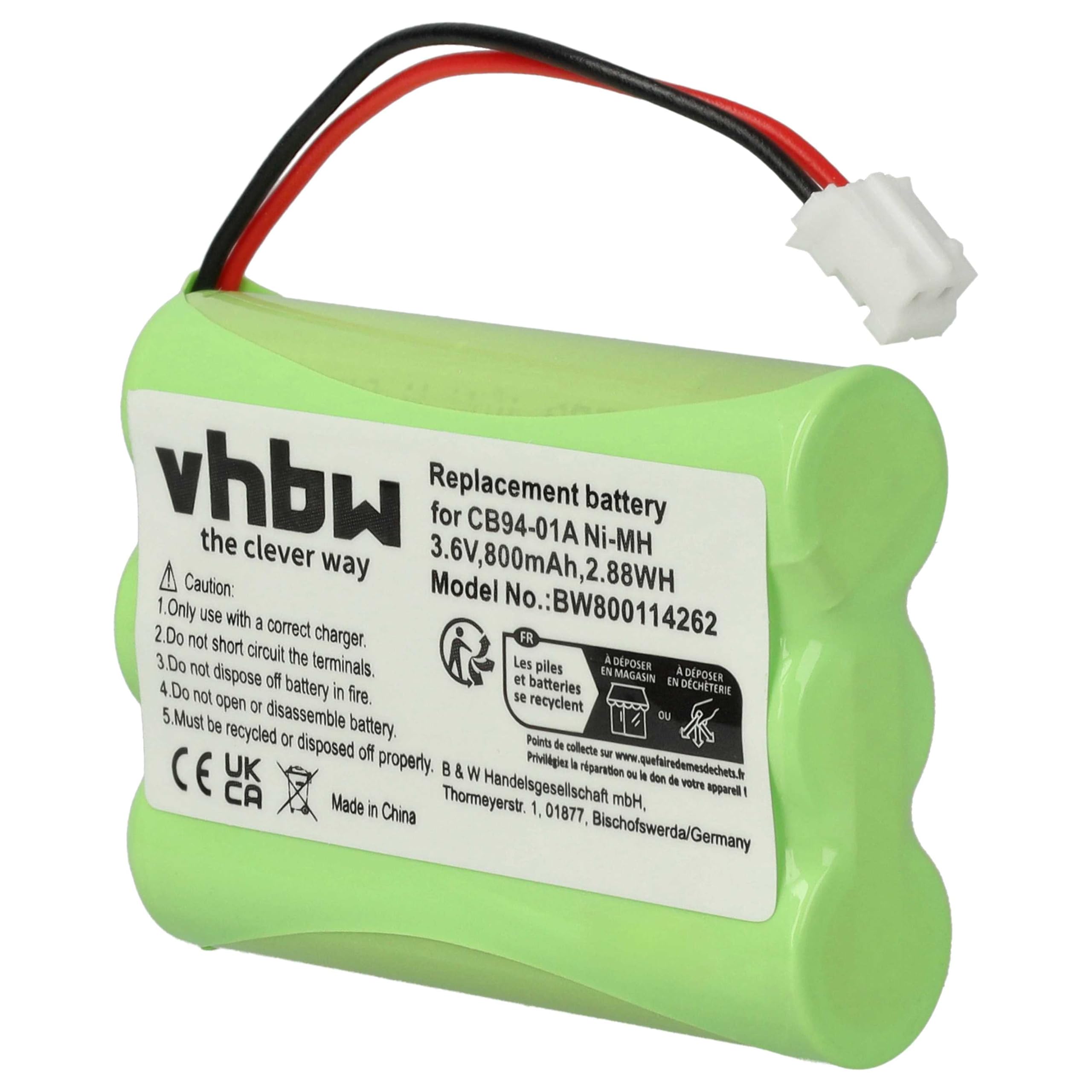 vhbw Batterie Remplacement pour Motorola CB94-01A, TFL3X44AAA900 pour Moniteur bébé, babyphone (800mAh, 3,6V, NiMH)