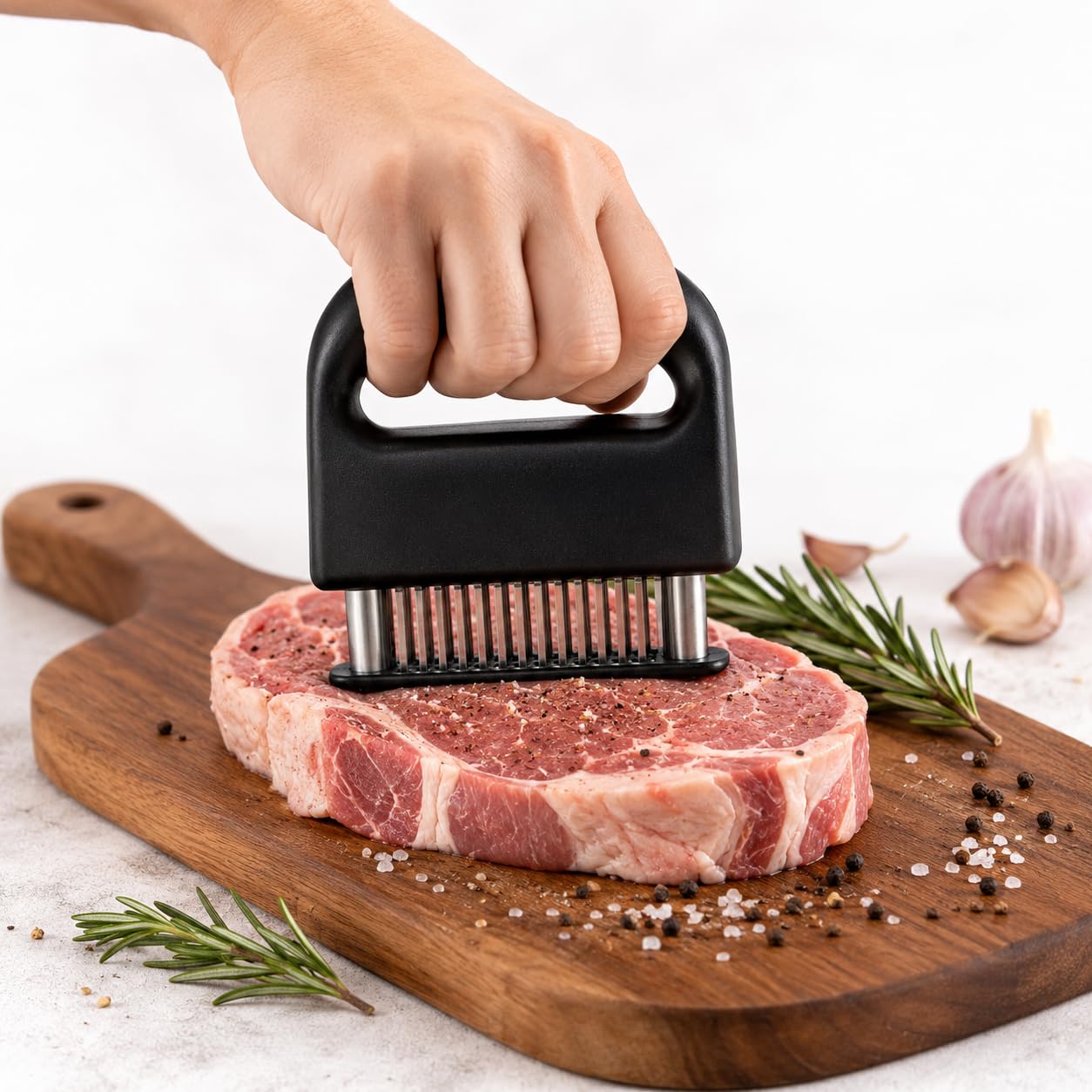 Meat Tenderizer Tool with 48 Pins for Beef Chicken Pork Kitchen Cooking Steak Tenderizer with Comfort Grip Handle for Home Use BBQ Grill Meat Preparation