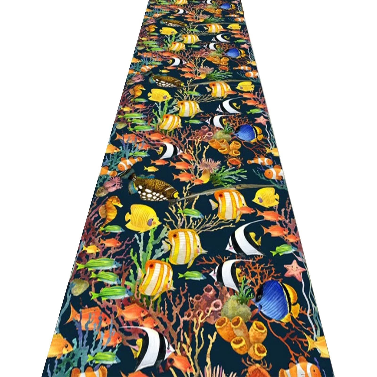 Tapis couloir ocean 3D de passage sur mesure pour salon et chambre