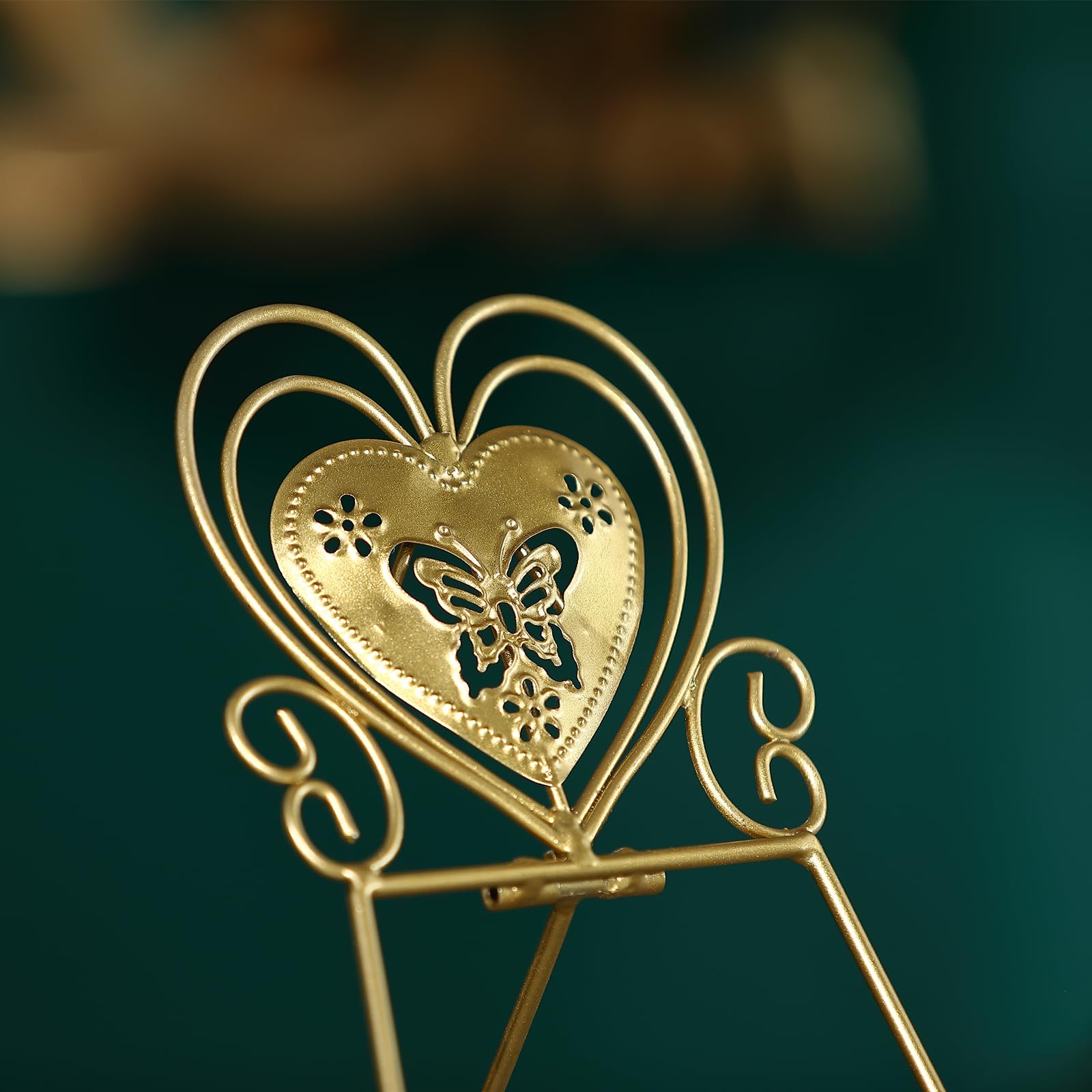 HOPEME Gold Plate Stand, 12Inch Plate Holder For Display, Heavy-Duty Metal Easel Stand For Picture, Large Decorative Plate Stands For Photos, Album And Platter ( 1 PACK