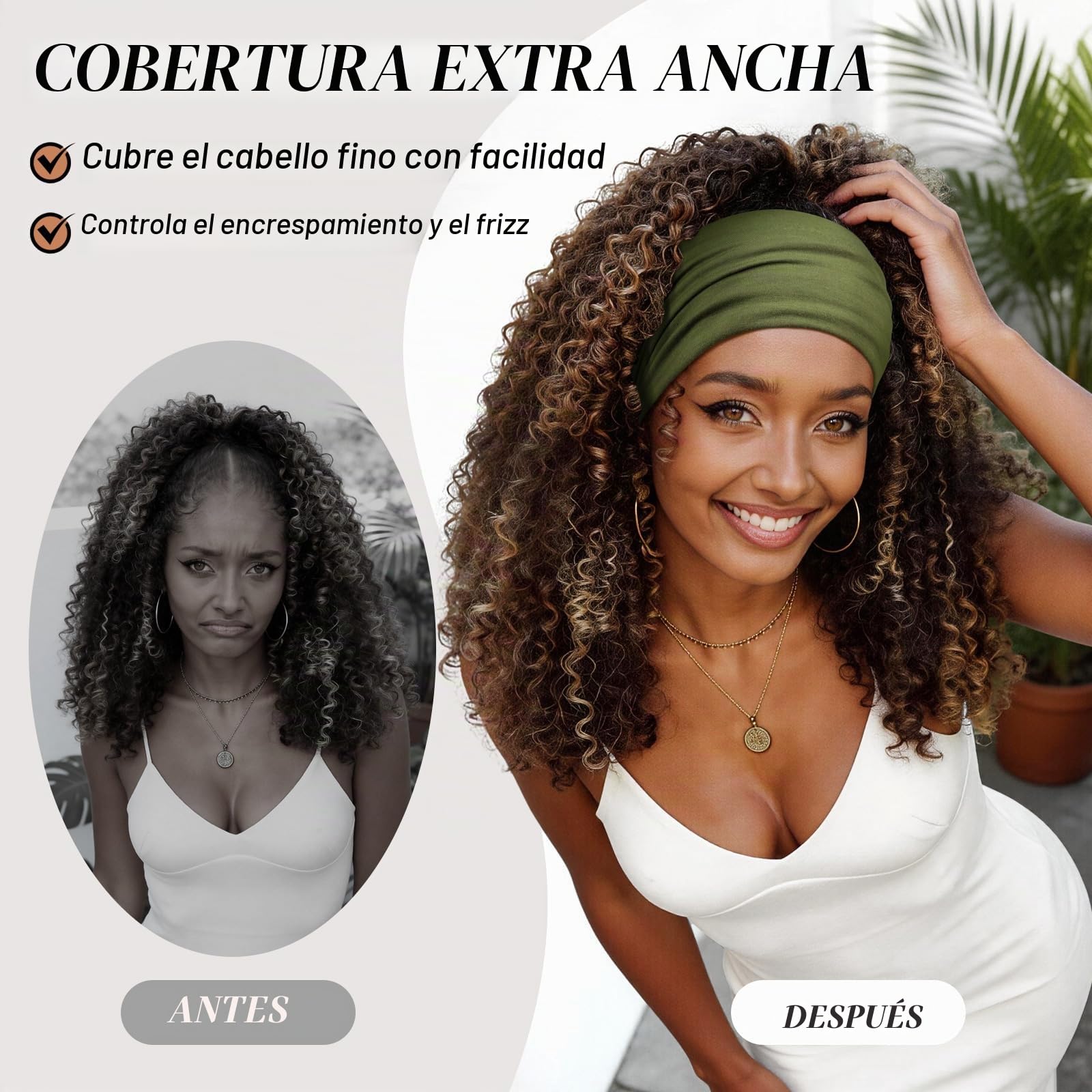 Diademas Mujer Delgadas,4Pcs Turbantes para Mujer – Bandana Elásticas Anchas Cinta Pelo para Yoga, Fitness & Maquillaje – Africano Headband Accesorio de Cabello de Verano