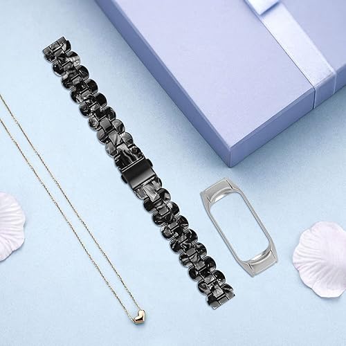 Miniatura 4 de RuiRdot Mi Band 4 correas de repuesto, pulsera deportiva ajustable de 5.5 a 7.87 pulgadas, correa de repuesto ligera con hebilla plegable compatible