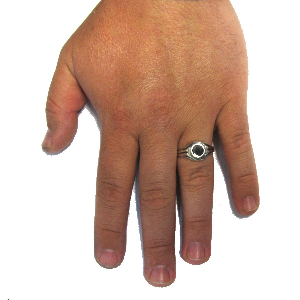 Sterling silber herren ring mit schwarz emaille 925 Empress Größe 49-75