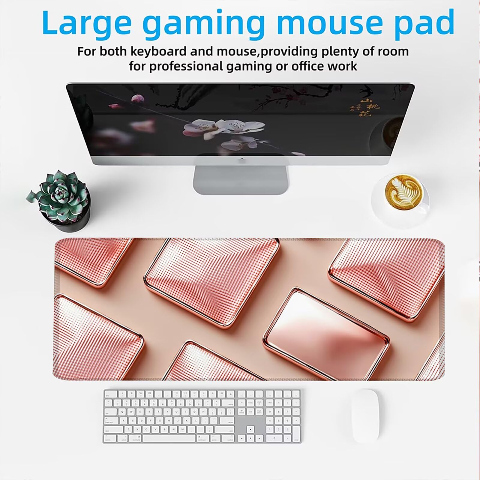 Podkładka pod mysz 1200 x 600 mm Podkładka pod mysz dla graczy, bardzo cienka podkładka na biurko Antypoślizgowa gumowa podstawa Lepsza szybkość i precyzja do komputera, komputera, pracy - różowa