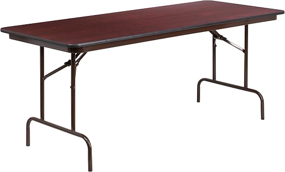 Flash Furniture Frankie Commercial Grade 6-Foot Mahogany Melamine Laminate Folding Banquet Table