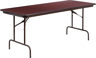Flash Furniture Frankie Commercial Grade 6-Foot Mahogany Melamine Laminate Folding Banquet Table