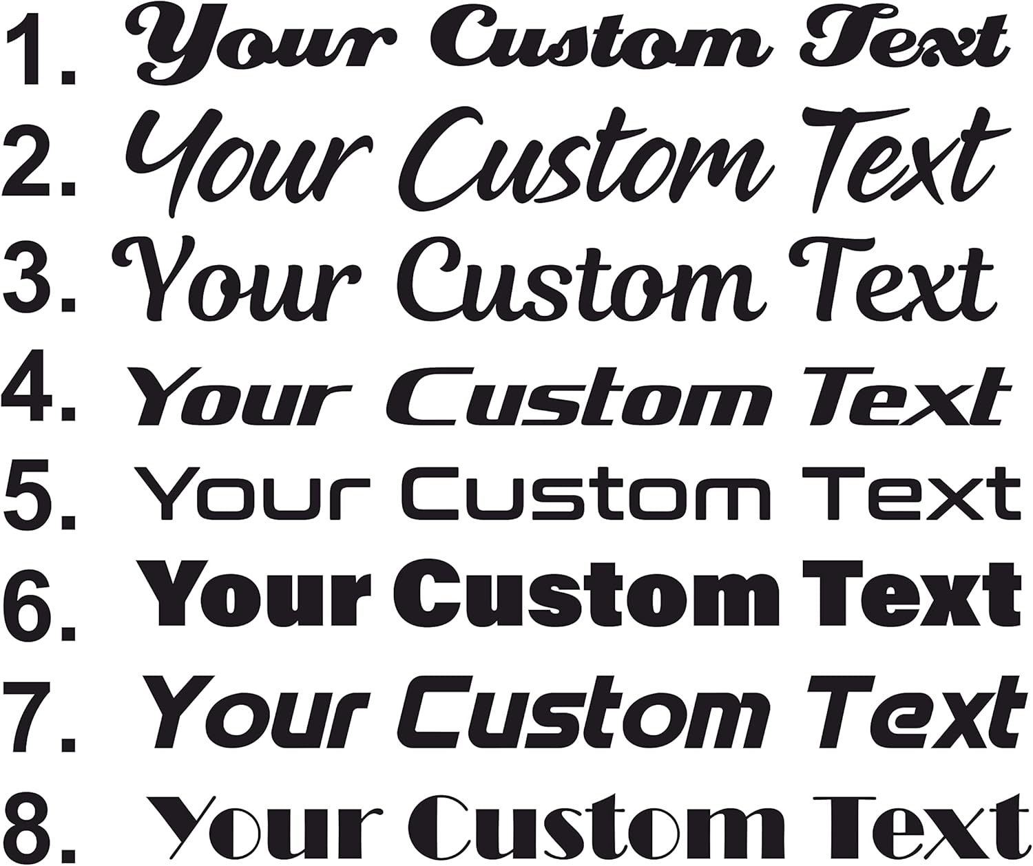 2x Custom Text Sticker Personalised Name decal letters 3001000mm