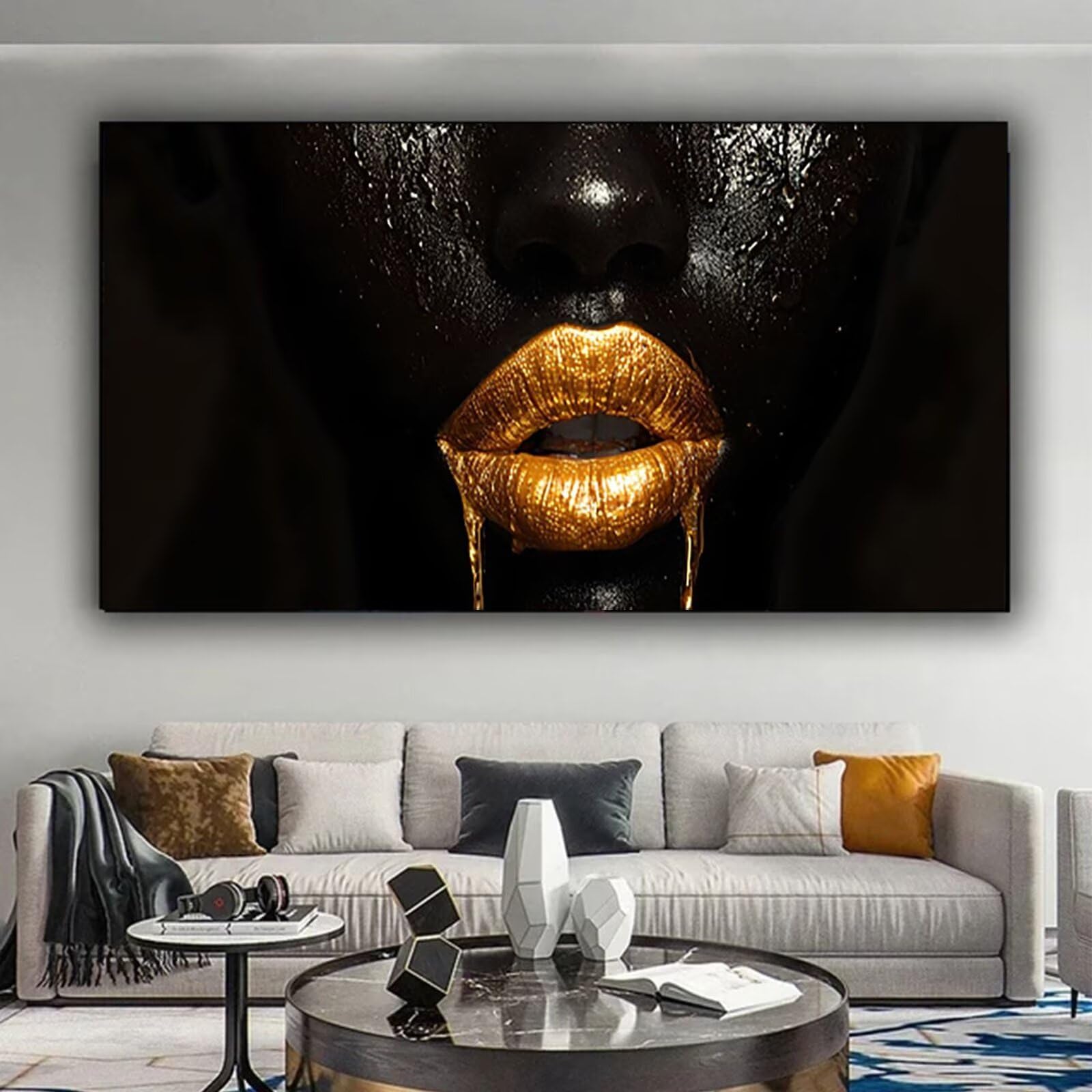 Malen nach Zahlen Kinder Abstrakt, Malen Nach Zahlen Erwachsene, Geschenke für Mädchen Junge Bastelset, Malen nach Zahlen Lippen | Malen nach Zahlen Ohne Rahmen, (60x120cm) Bastelset Erwachsene 6-G