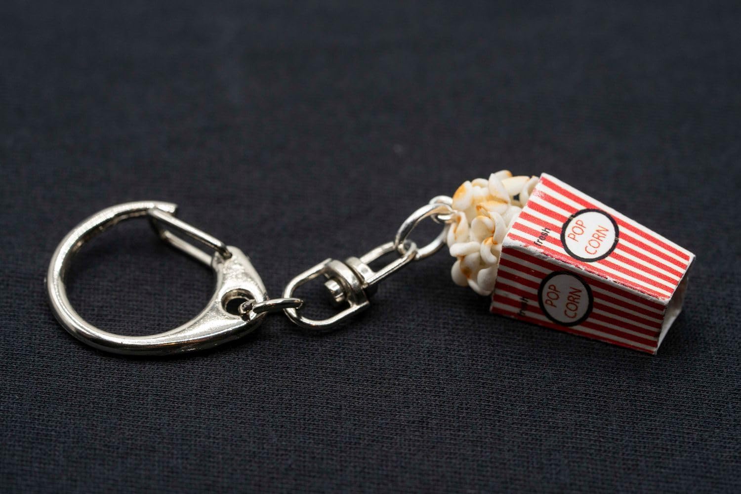 Miniblings Popcorn Keyring Popcorn Bag Cinema Snack Sweet Salty - Handmade Fashion Jewelry | Key Ring Chain Lanyard image 2