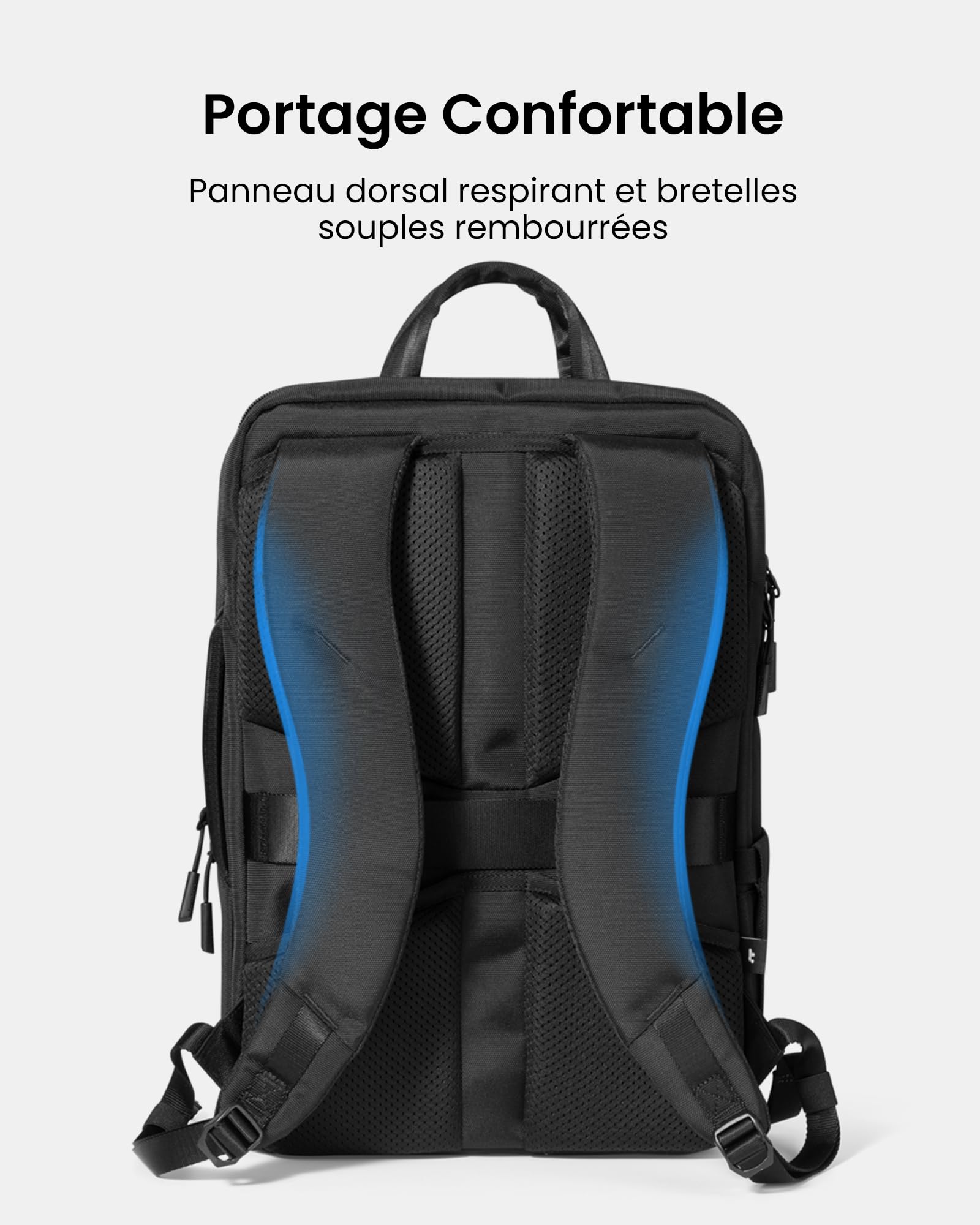 tomtoc Travail Sac à Dos Compact pour Ordinateur Portable 15,6-17,3 Pouces | 24L Sac a Dos de Tous les Jours, Sac Professionnel avec Passage de Câbles, pour les Affaires, les Trajets Quotidiens