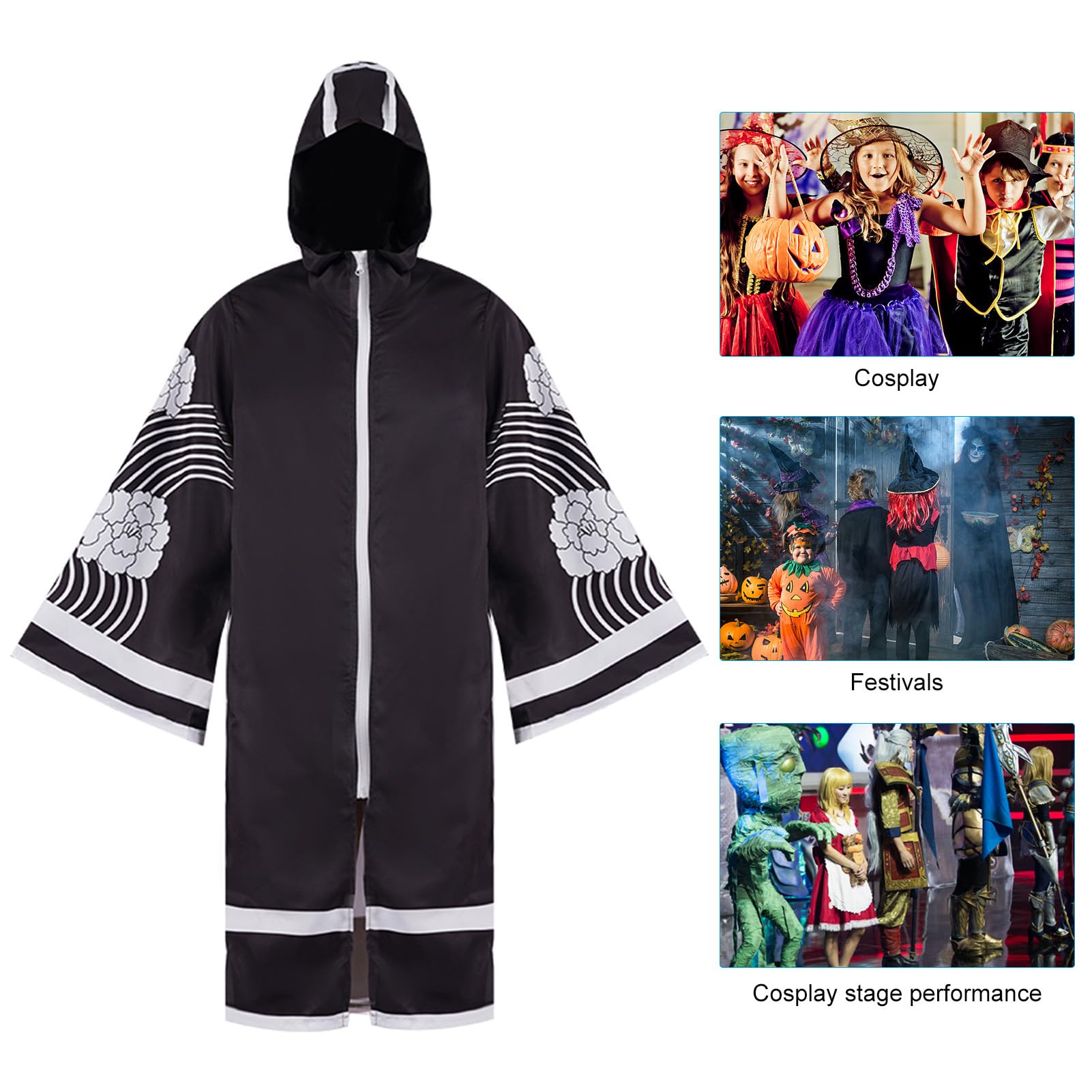 Anime Cosplay P?aszcz - P?aszcz z kapturem i zamkiem b?yskawicznym w