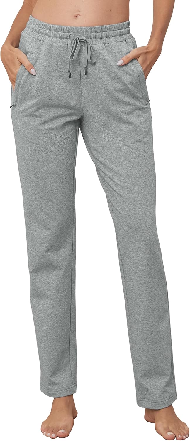 SEVEGO Women's Sweatpants Tall Cotton Yoga Lounge 30"/32"/34"/36" Casual Open Bottom Soft Workout Zipper Pocket Joggers - Image 2