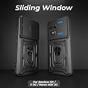 A rtistque Armor Bumper Back Case Cover for Realme 11x / Realme 11 / Narzo 60x 5G | Stylish Ring Holder & Inbuilt Stand | Sliding Camera Cover | Realme 11x Back Cover - Black gallery image