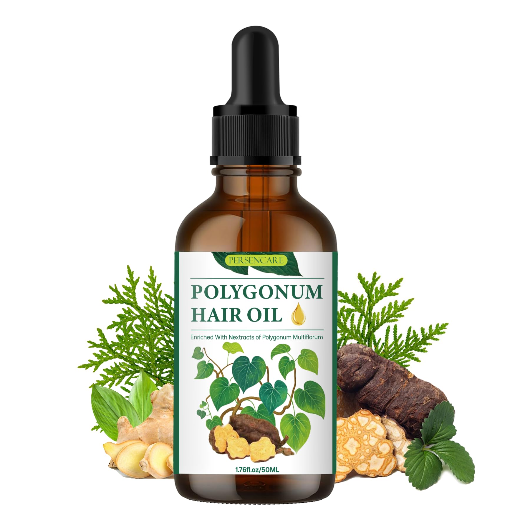 VAEYAE Natural Polygonum Multiflorum Hair Essential Oil, Nourish the Scalp & Strengthen Hair Roots, Usma Grass Promote Hair Growth, He Shou Wu For Man