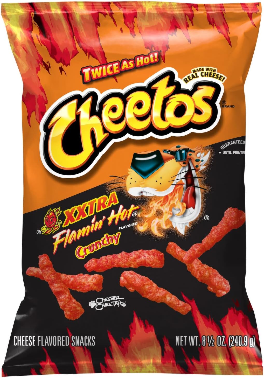 Cheetos, Crunchy Extra Flaming Hot, 8.5 Ounce