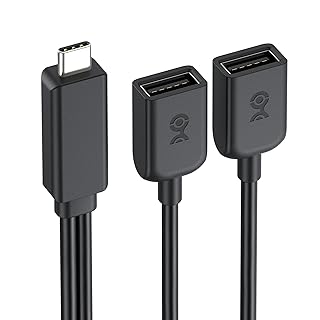 Cable Matters USBCオス - デュアルUSBAメススプリッターケーブル 30cm、USB C Yスプリッター、USBC USB 2.0 ケーブル、480Mbpsデータ転送、BC 1.2充電対応