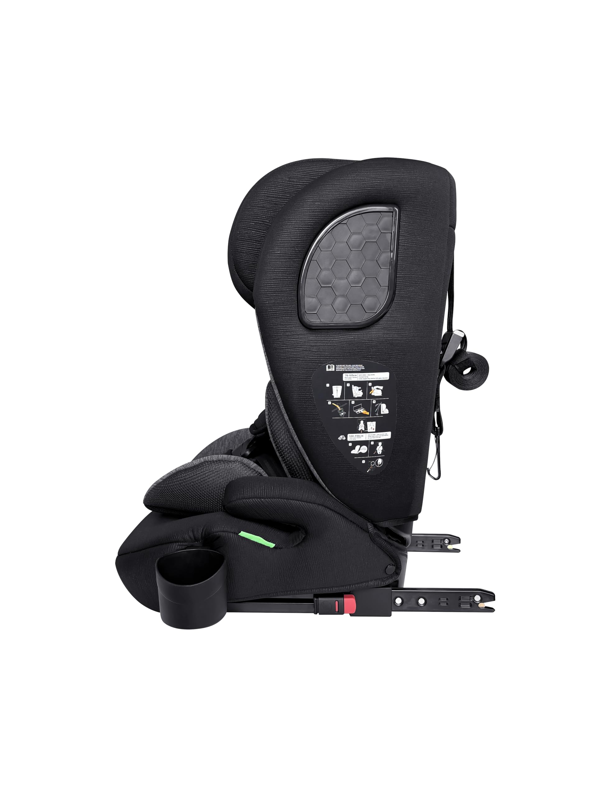Nania - Milano, Asiento de coche para bebé ISOFIX, escalable 76-150 cm, 9-36 kg, 15 meses a 12 años, Cabezal ajustable 12 niveles de ajustes, Protectores laterales, Funda extraíble y lavable