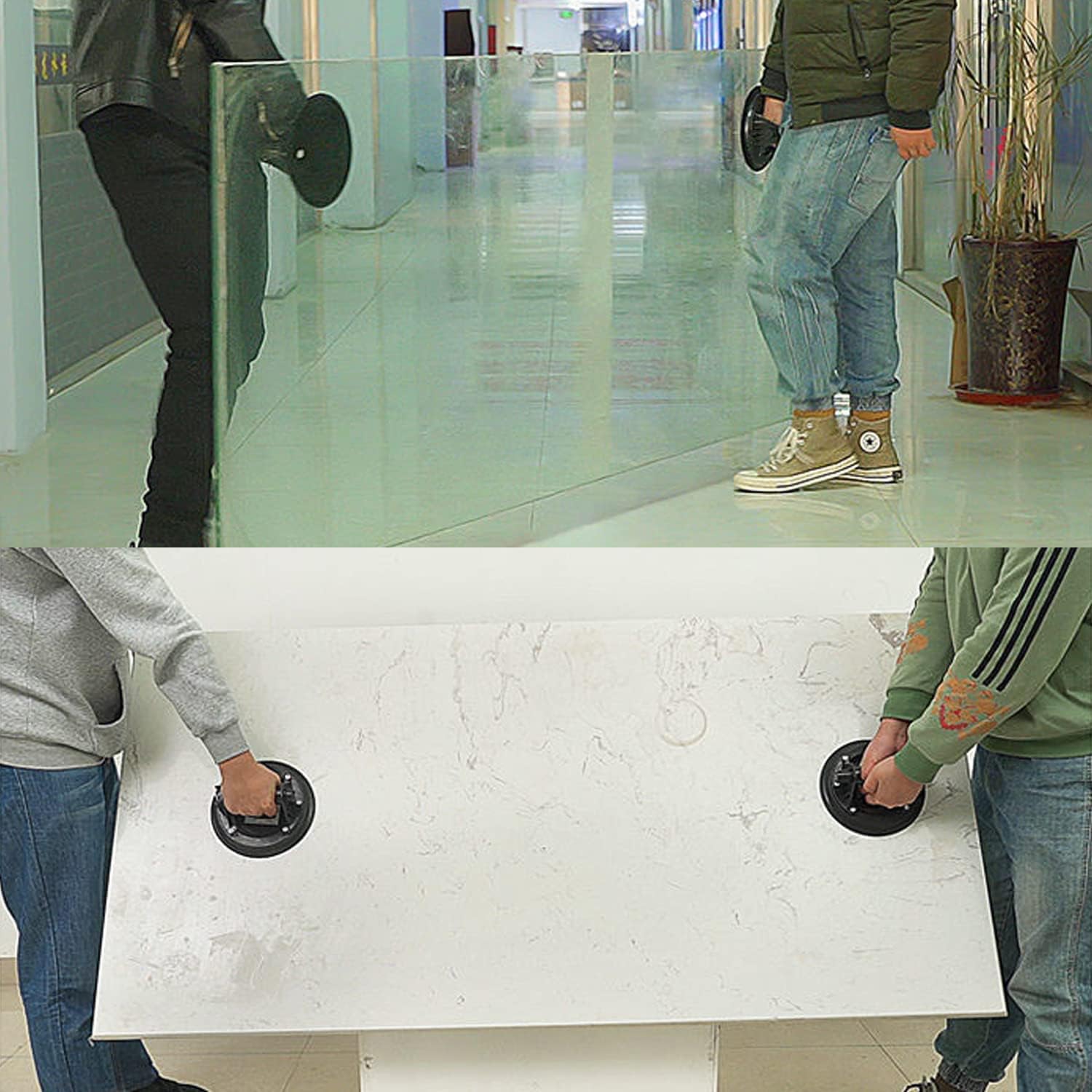 LvnRaay 8" Glass Suction Cups to Lift Large Glass Vacuum Heavy Duty Hand-held Glass Lifter for Heavy Lifting & Window Replacement, 180 lbs Load Capacity, Scribe Marking Tool 10 Pcs Set with Case : Industrial & Scientific