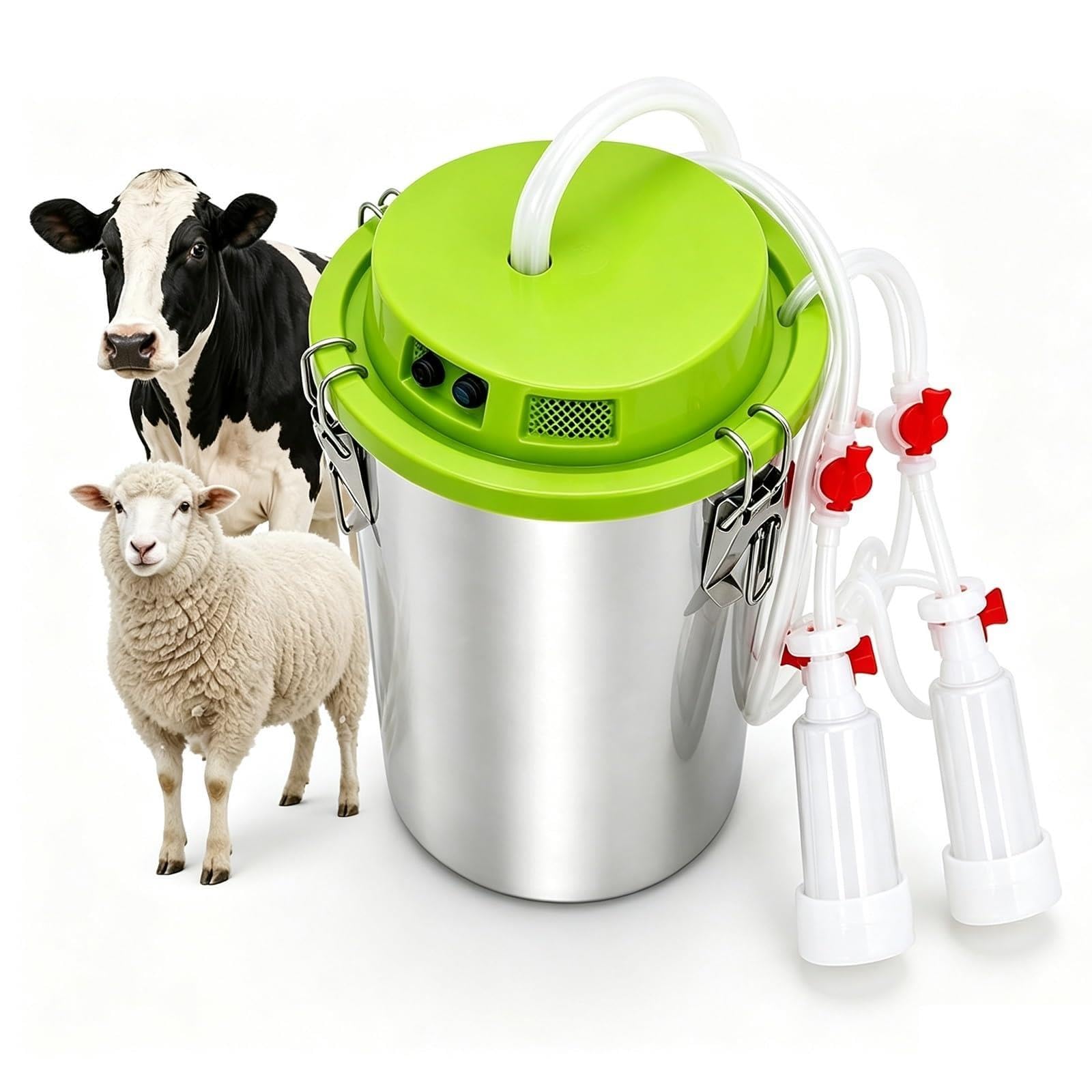 8/12/16L All-in-One-Melkmaschine für Ziegen/Kühe, einstellbarer Saugkraft