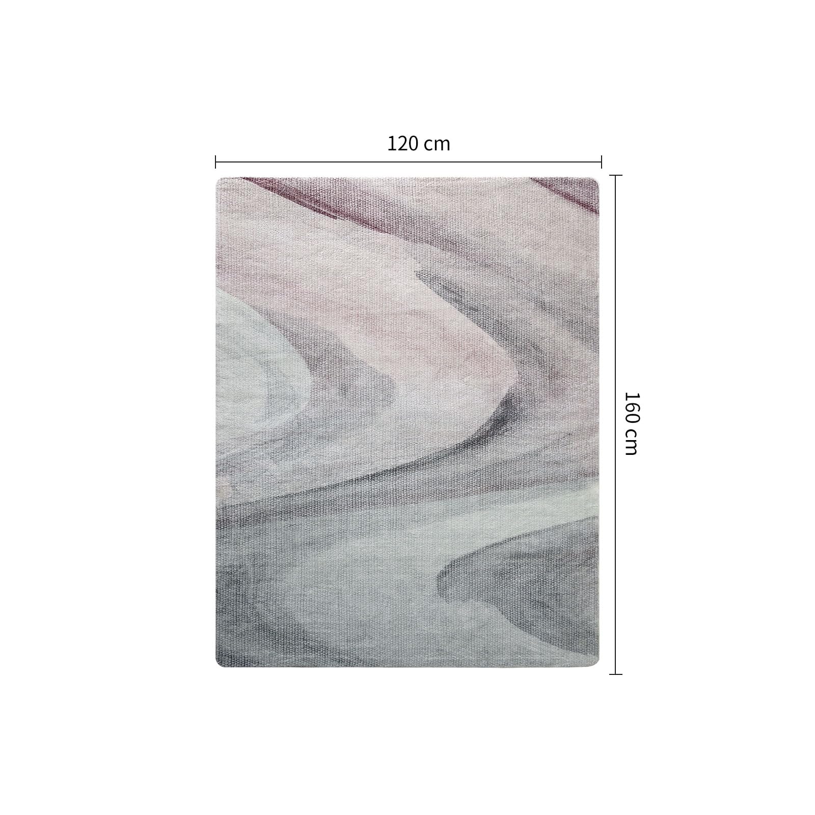 Cinknots Area Tappeti per Soggiorno, Moderno Astratto Tappeto Morbido Pile Sala da pranzo Camera da letto Home Decor Tappeto antiscivolo (120 x 160 cm, Grigio/Rosa)