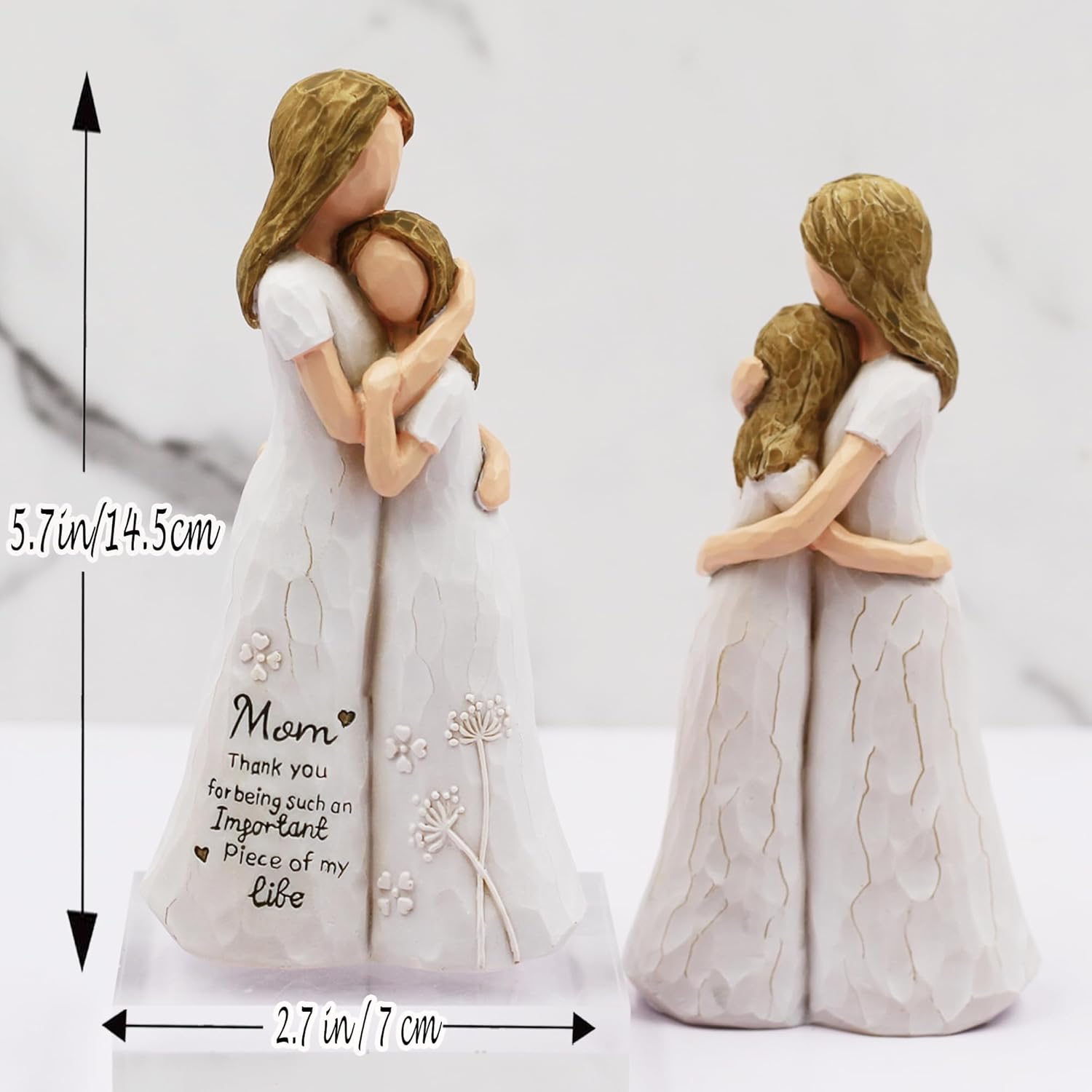 BORLESTA Mothers Day Birthday Gifts for Mom - Mom Birthday Gifts, Mother of The Bride Gift, Moms Gift from Daughters, Mothers Daughter 5.7" Figurines Statue - Image 2