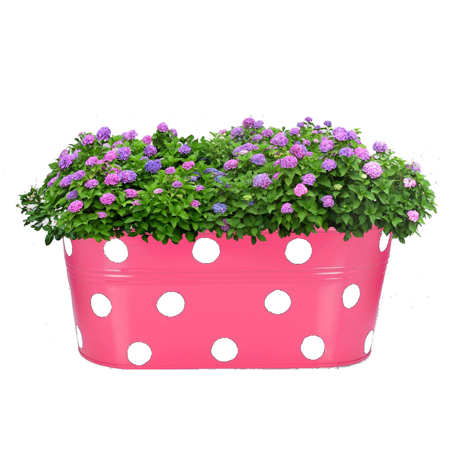 Go Hooked Metal Hanging Planter | Metal Railing Planter (12 Inch, Pink)
