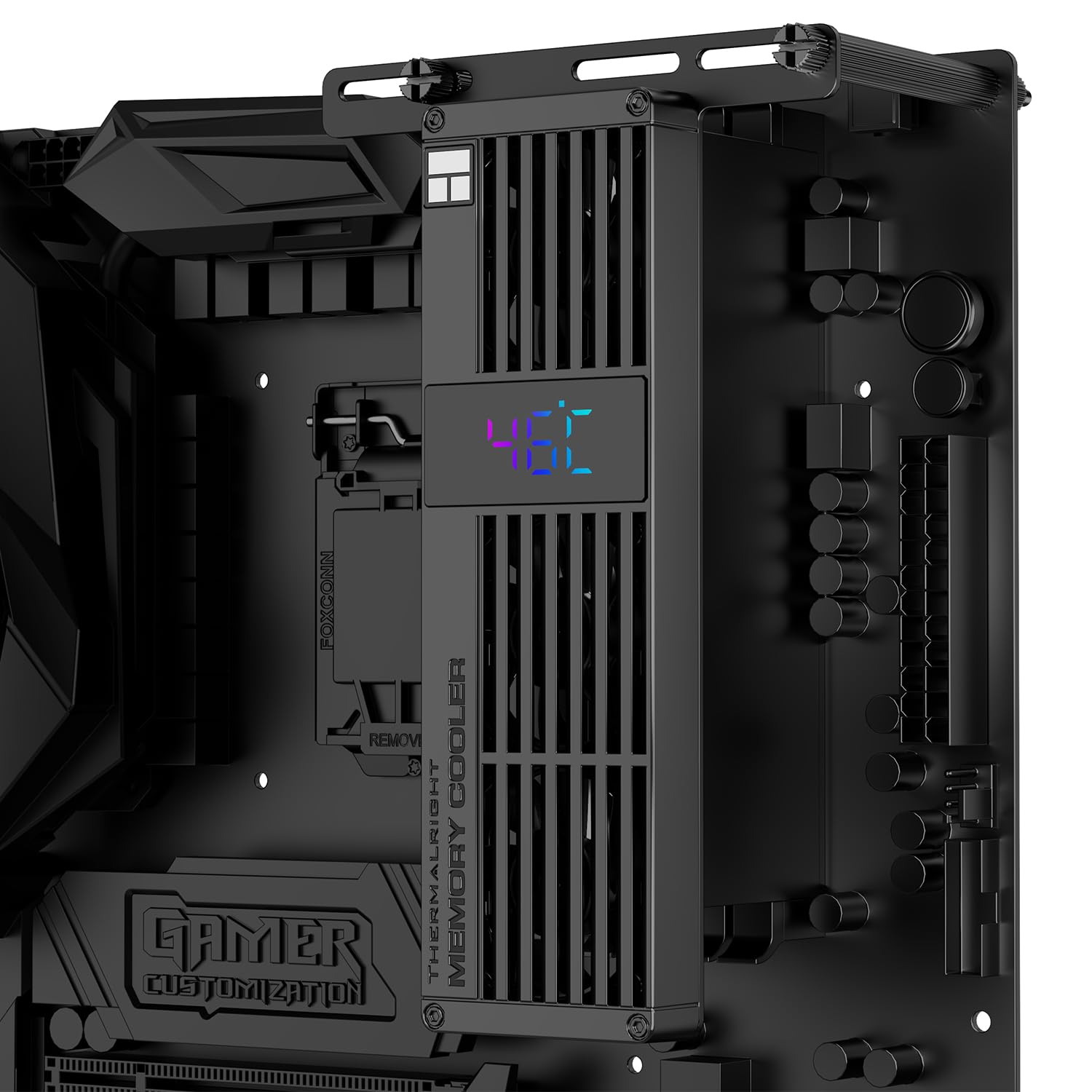 Thermalright MC-3 - Enfriador de memoria RAM digital, ventiladores triples PWM de 40 mm, pantalla ARGB, 4500 RPM, para DDR/DDR2/DDR3/DDR4/DDR5, negro