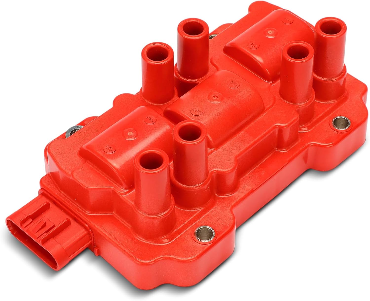 A-Premium (Red) Engine Ignition Coil Pack Compatible with Chevrolet Silverado 1500, Equinox, Malibu, Impala, Express 1500 & GMC Sierra 1500, Savana 1500 & Buick Lucerne & Saturn Aura & Pontiac G6