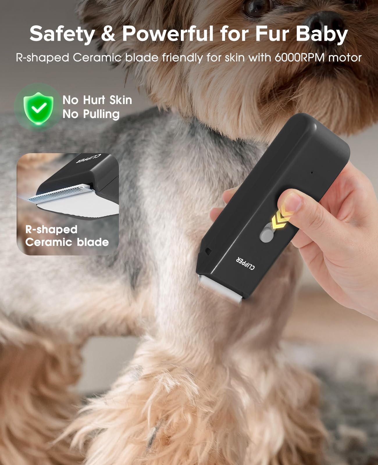 Home Professional Dog Grooming Kit Clipper Low Noise USB Rechargeable for Dog Cat Black