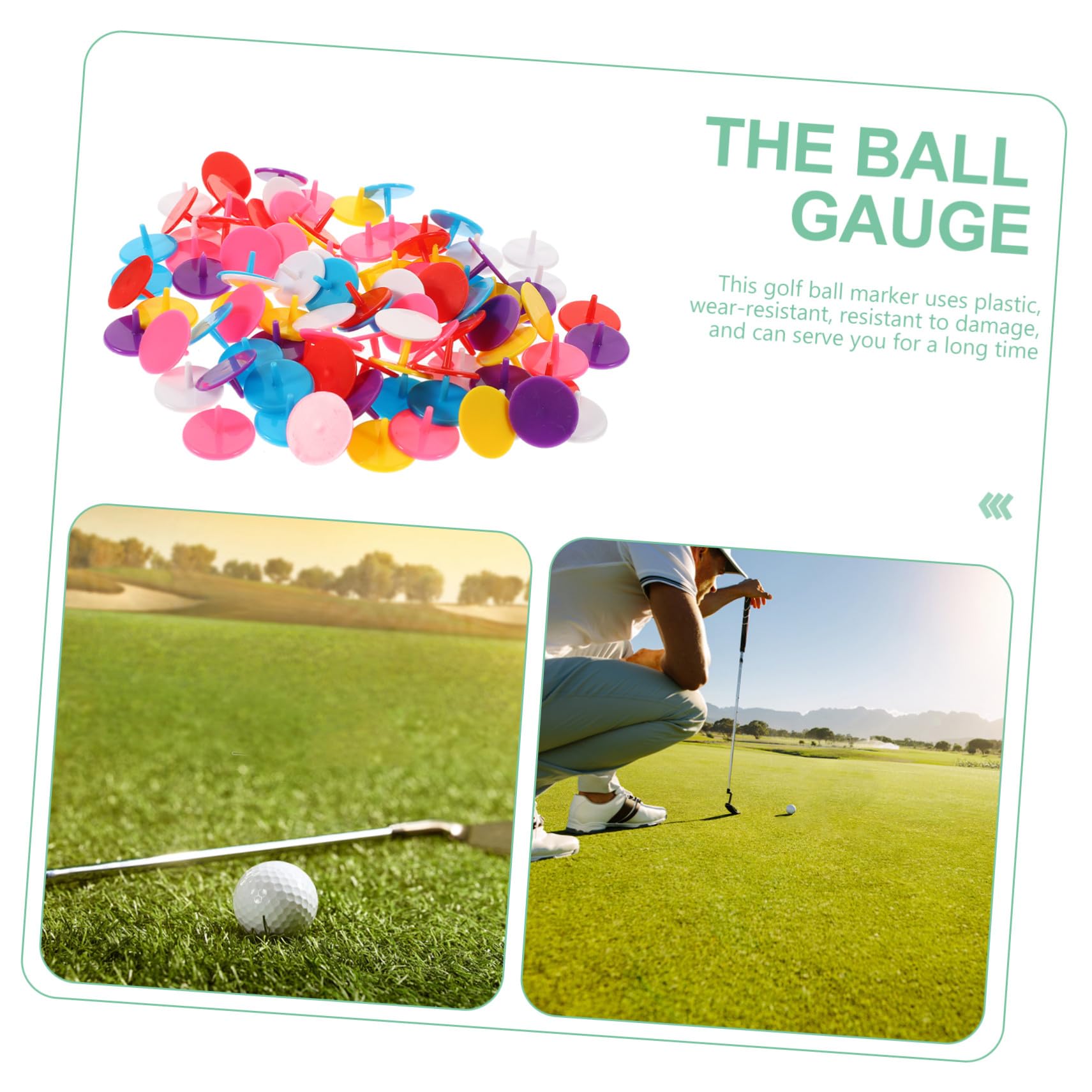 100 Stück Runde Golfball Positionierungsmarkierungen aus Robustem Kunststoff Tragbar und Verschleißfest für Golfspiel dem Platz Zufällige Farbe