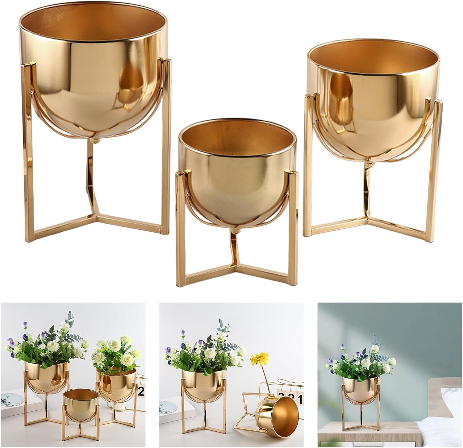 Multiple Levels Iron Plant Stand Featuring Space Efficient Design Maximizes Plant Showcases in Small Area Balcony Suitable Multiple Tiers Planter