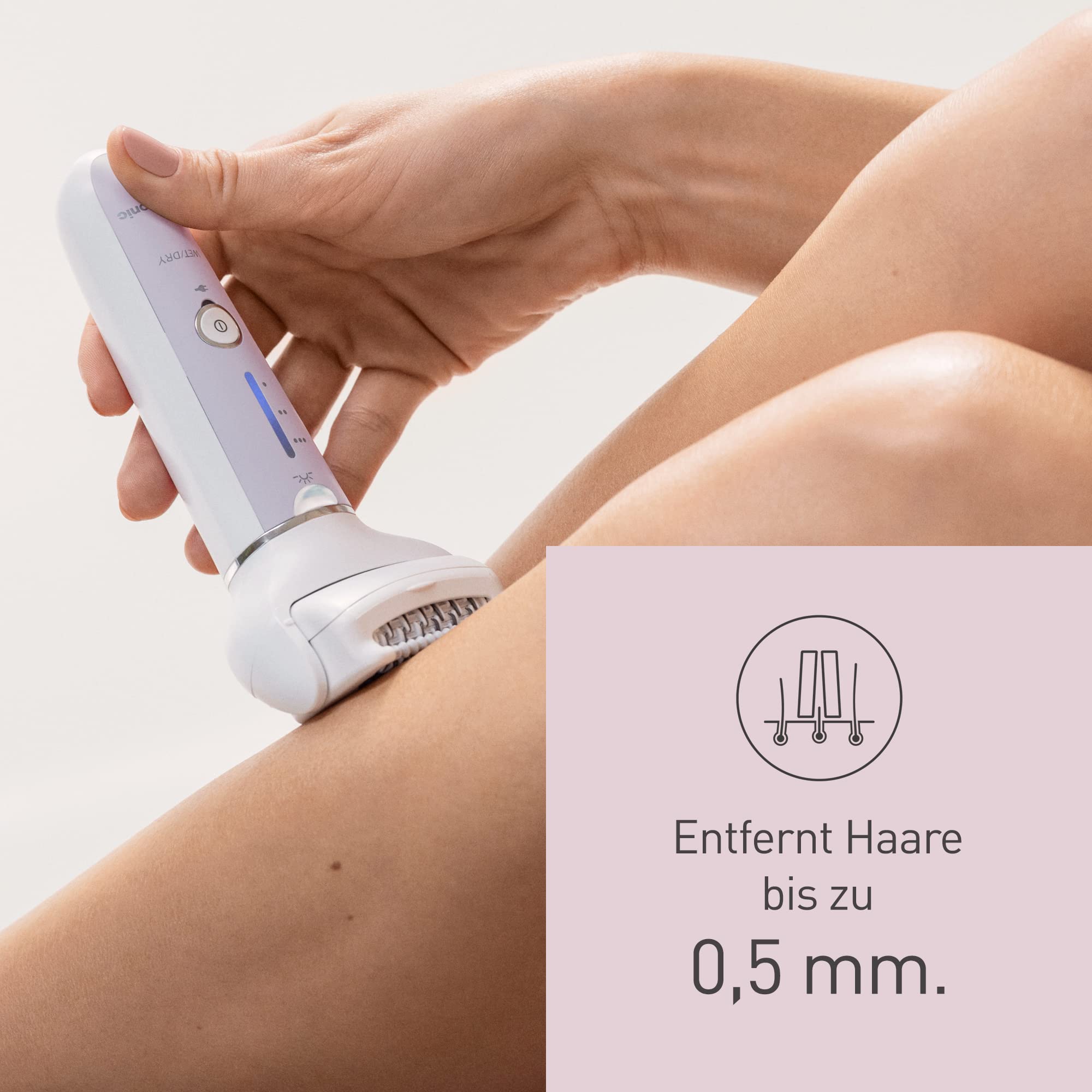Panasonic ES-EY30 Nass/Trockenepilierer Damen, Dual Disc 60 Pinzetten, 90° schwenkbarer Kopf, kabellos Haarentferner