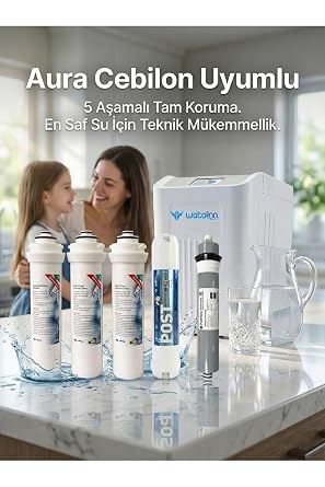 İhlas Aura Cebilon Unique Dijital Su Arıtma Cihazı ile Uyumlu 5'li Ön Filtre Seti