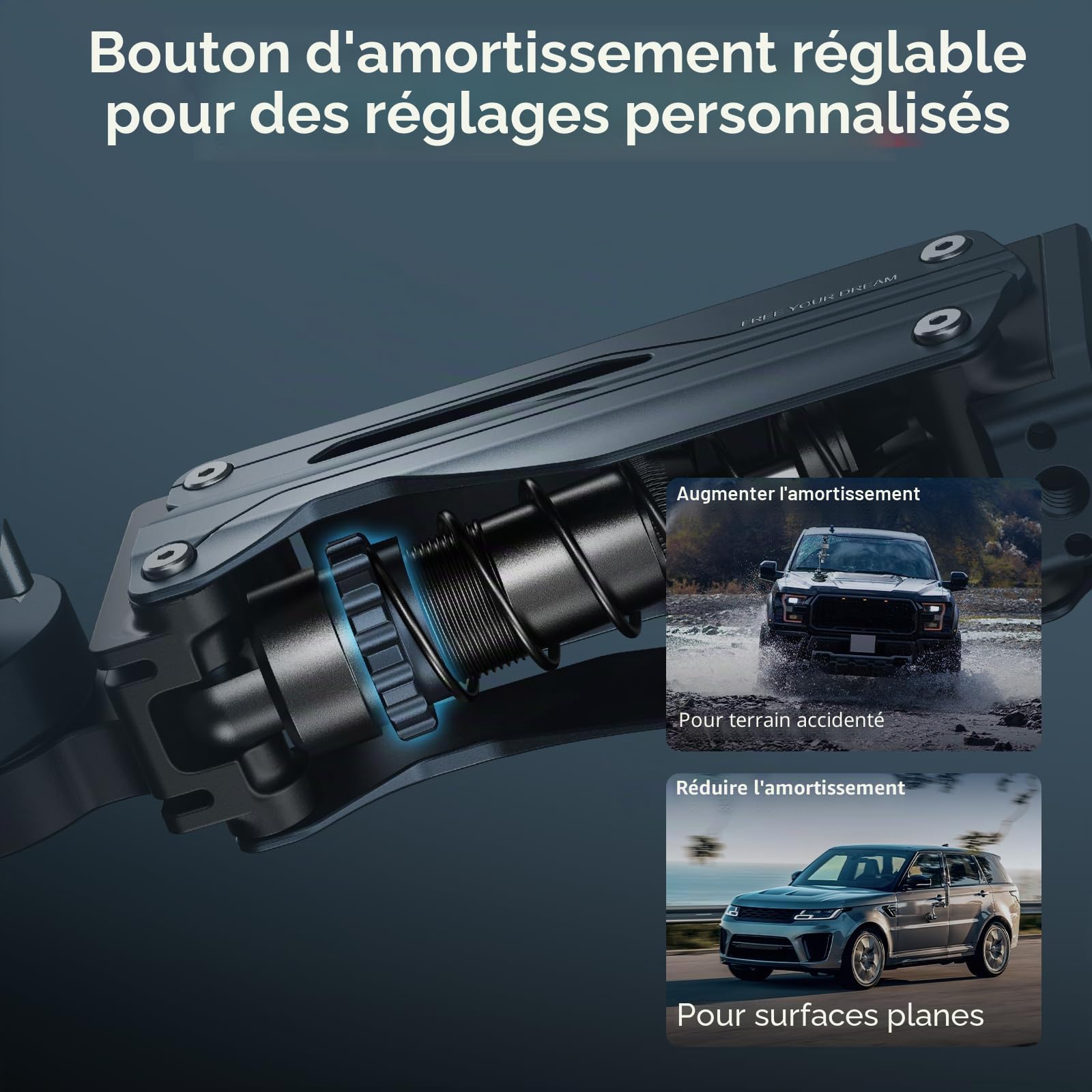 SMALLRIG Mini Bras Amortisseur, Ventouse 4 Pouces, Double Ressort et Amortissement Hydraulique, Support Voiture pour DJI Osmo Pocket 4/3, pour Insta360 Luna Ultra X5, avec Sac de Rangement - 5123